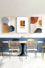 Wallity Conjunto de 3 Pinturas Decorativas Enmarcadas Multicolor